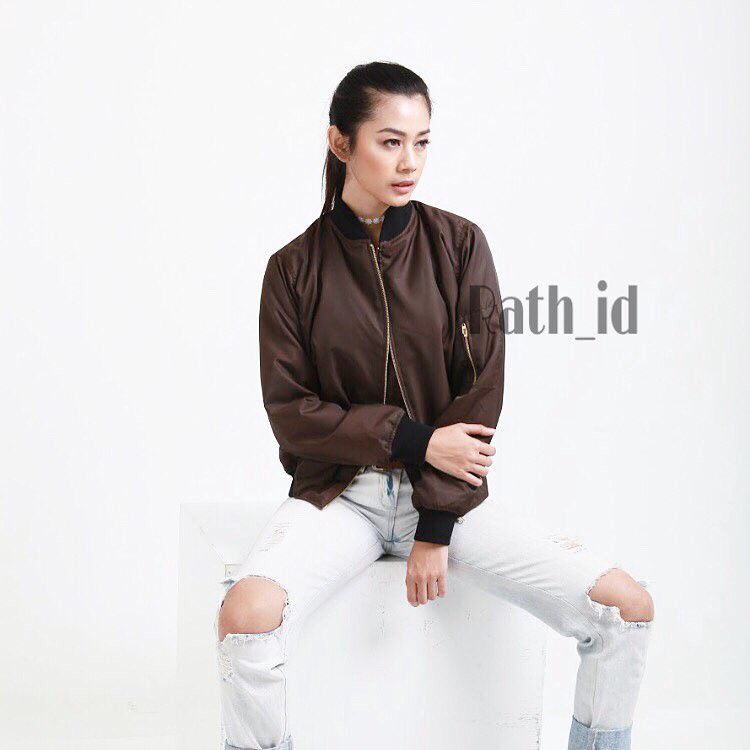 Brown bomber for woman