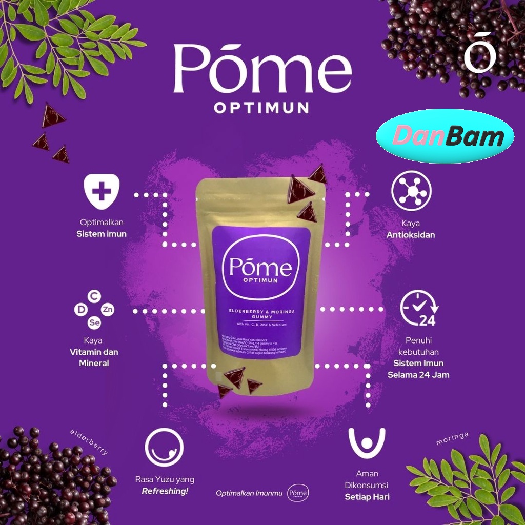 Paket Pome Optimun (14 gummy) + Pome ACV (10 gummy) Superfood Suplemen