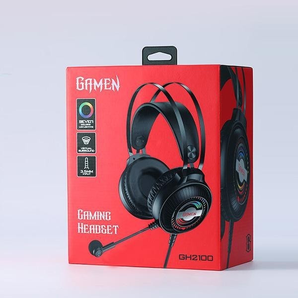 HEADSET HEADPHONE GAMEN GAMING GH2100 LED LIGHT COLOUR