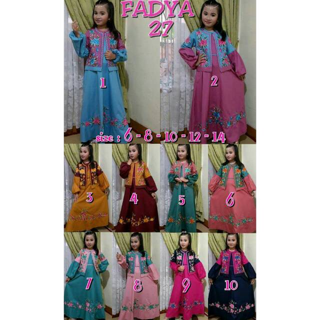 Dress Cantika  Kids Bordir Series Shehan Original Brand by Fadya Kids.