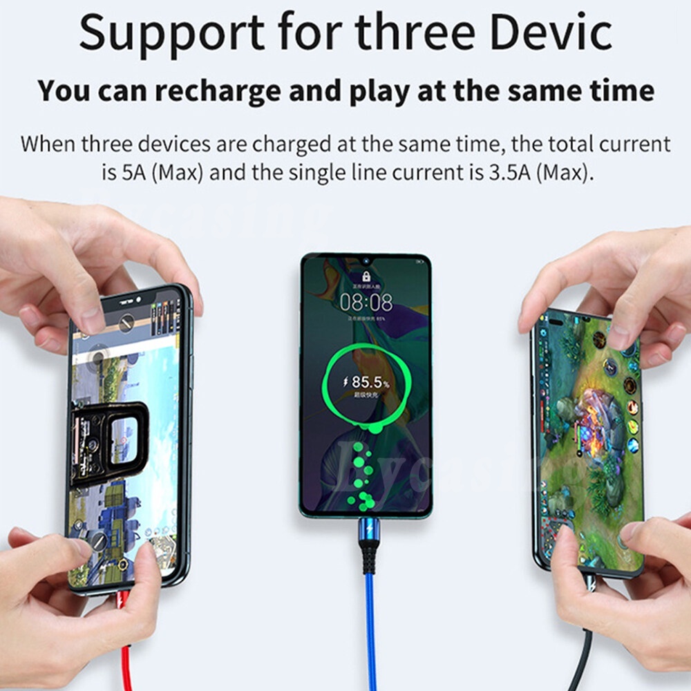 3in1 Kabel Data / Charger Micro USB / Type C / Lightning 5A Fast Charging Untuk iPhone / Android