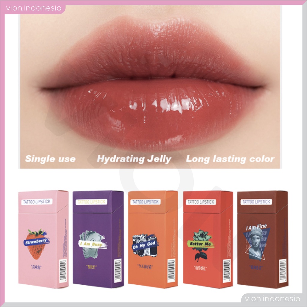 FIT COLORS Cotton Bud Tattoo Lipstick Waterproof Lip Glaze Lipstik Tahan Lama Original FC008