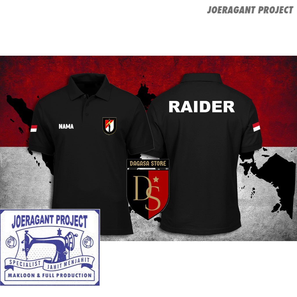POLOSHIRT RAIDER/KAOS POLO RAIDER TNI AD/TSHIRT KAOS BAJU POLO TNI ANGKATAN DARAT MURAH -JP