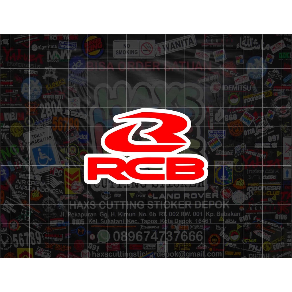 Cutting Sticker Logo RCB Ukuran 6 Cm Merah