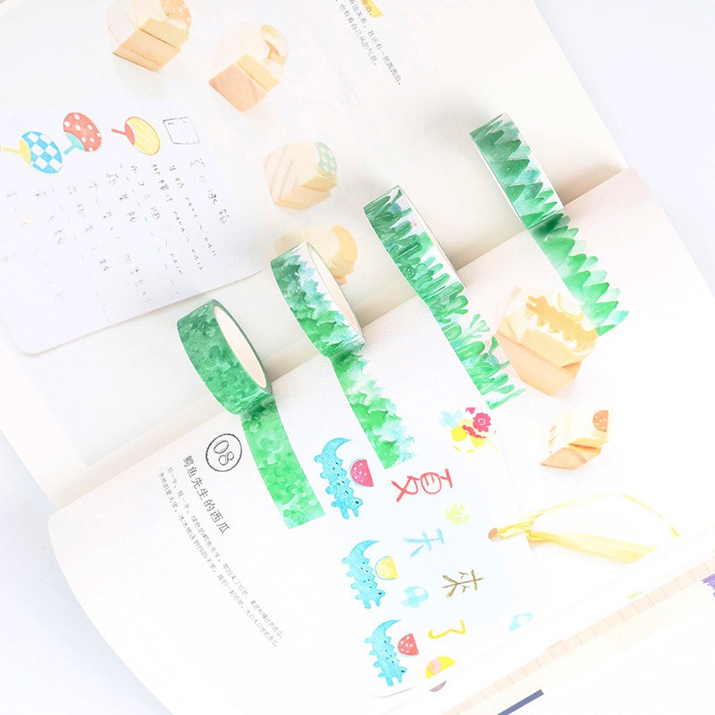 

Masking Tape Set 4pc Green Trees / Washi Tape / Salotip Dekorasi