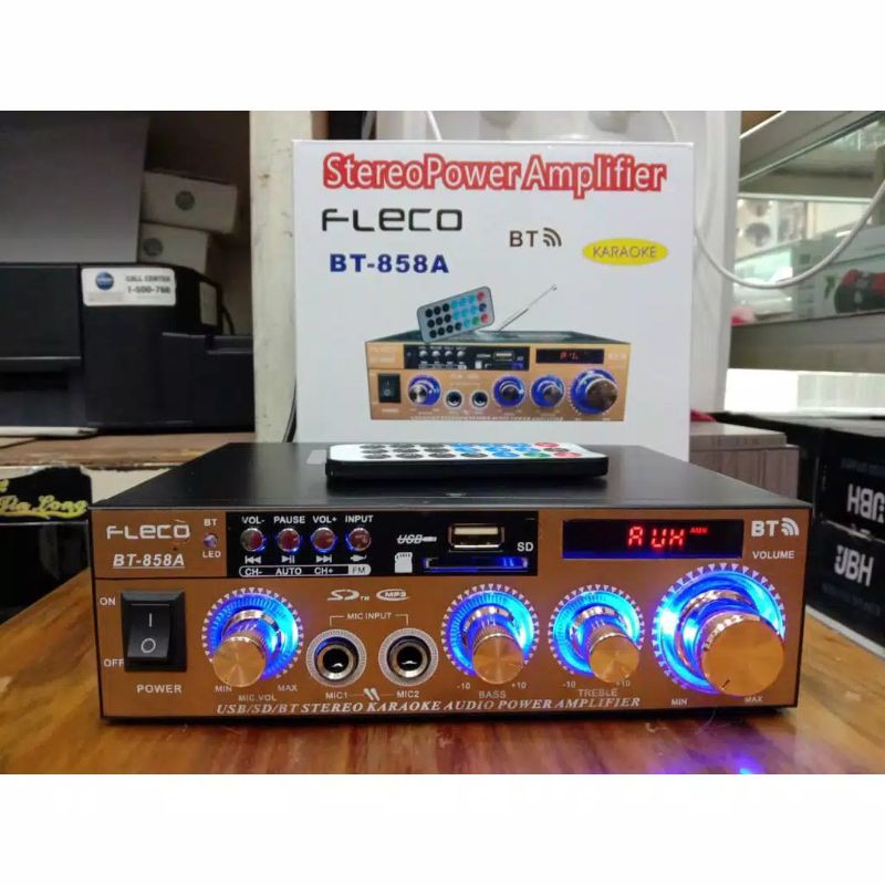 POWER AMPLIFIER BLUETOOTH FLECO BT-858A - AMPLi KARAOKE FLECO F-858A - Ampli Wireless