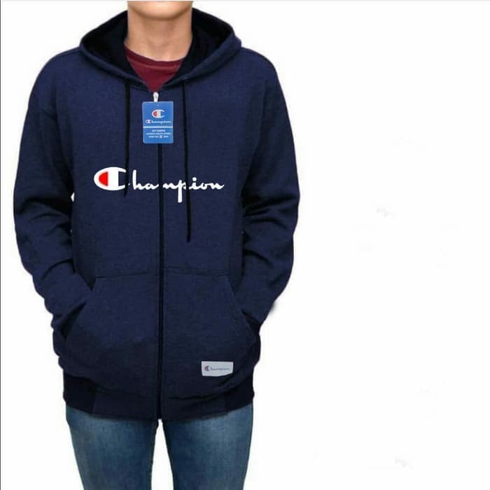 Jaket Champion Premium Hoodie Fleece Tebal Bordier