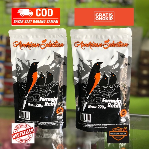 AMS LOLOH 220 GR AMERICAN SELECTION PAKAN MAKANAN ANAKAN PIYIK BURUNG MURAI KACER