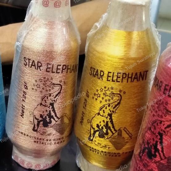 favorit] Benang Bordir Metalik Metalic Mas Star Elephant (Gajah) | LKM 125 gram