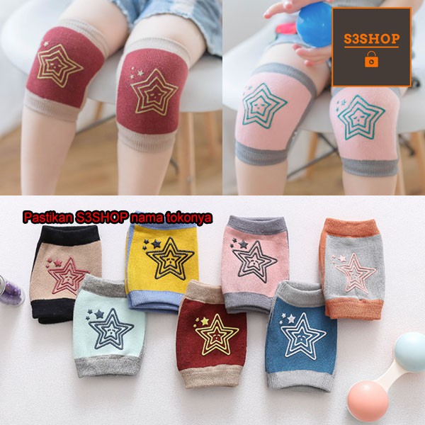 Sepasang Pelindung Lutut Bayi Baby Knee Elbow Pad Protector Bintang