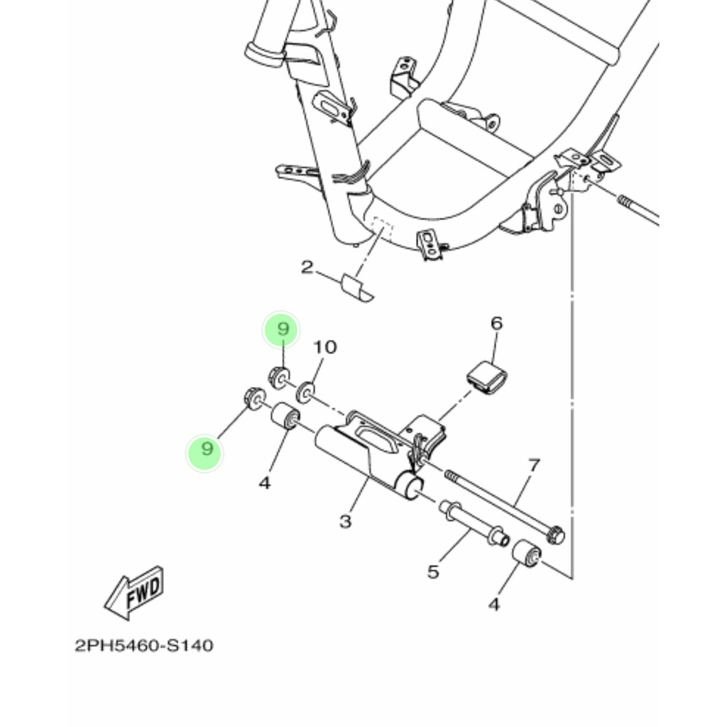 MUR AS TENGAH ARM FORK GANTUNGAN MESIN MIO M3 S Z SOUL GT FINO XRIDE X RIDE 125 ORIGINAL YGP 9560L-10200