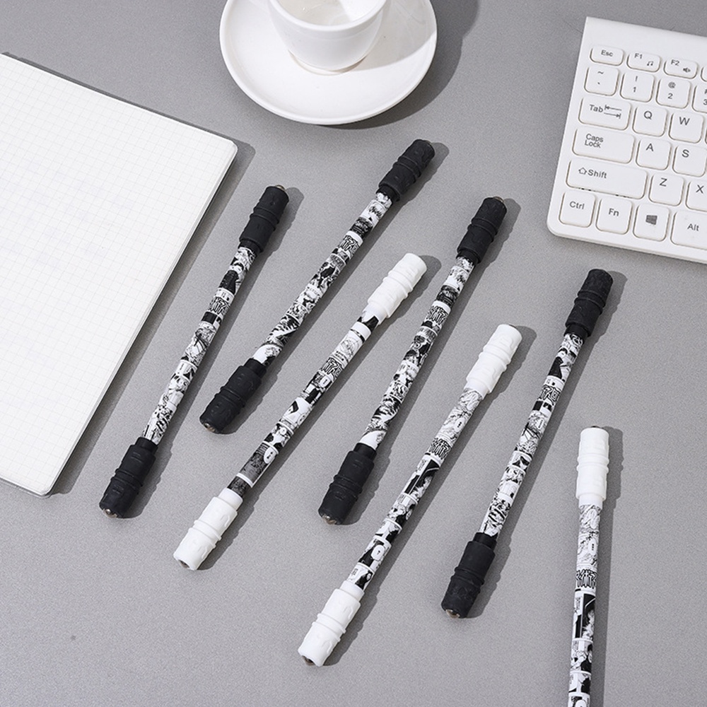 1pc Pulpen Gel Hitam / Putih Desain Anime Kreatif Untuk Stationery Pelajar