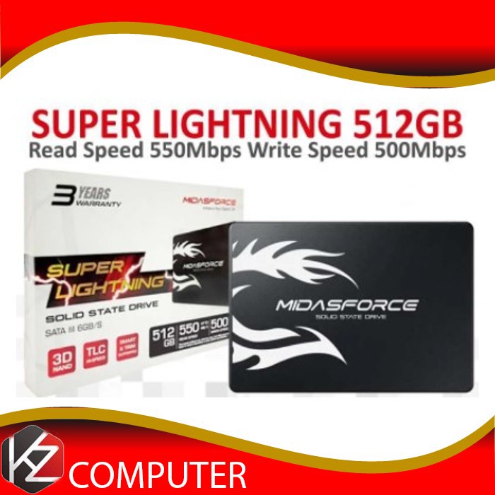 SSD 512GB MIDAS FORCE SATA 3 6GB/s SUPER LIGHTNING