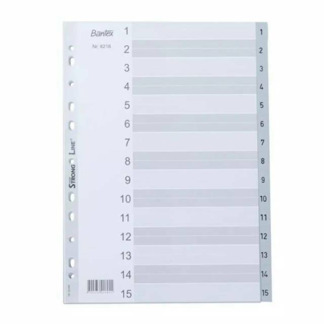 

Bantex PP Pembatas Binder Divider Size A4 15 Lembar Index Numeric