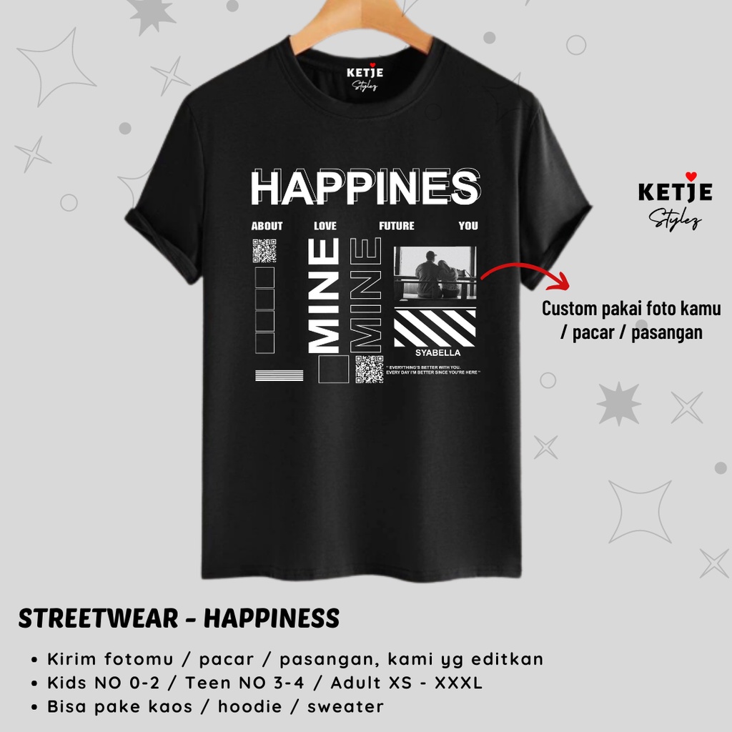 Kaos Streetwear Bucin Viral Negative Negativo - Happiness is Mine / Kaos Viral Negative / Kaos Stree