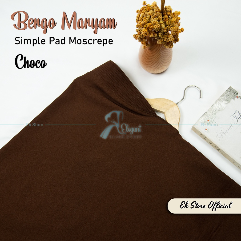Kerudung instan / Jilbab bergo maryam SIMPLE PAD MEDIUM M murah (TANPA TALI)-Choco