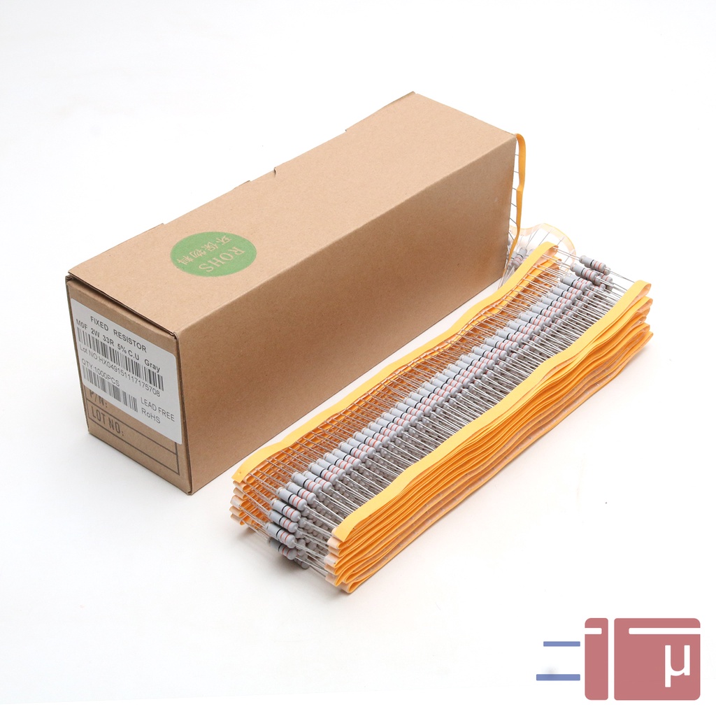 Resistor 33R 33 Ohm 2W Metal Oxide 5% Taiwan Kaki Tembaga