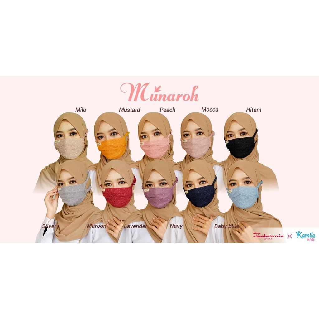 Masker Couple Ibu dan Anak MUNAROH original by ZABANNIA x KAMILA KIDS