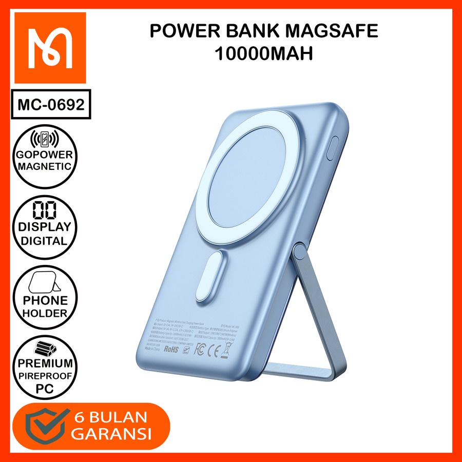 MCDODO POWERBANK MAGNETIC CHARGER IP Go Power Wireless Fast Charge 10000Mah