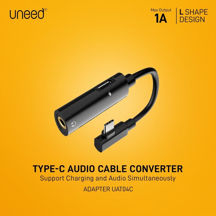 KABEL CONVERTER TYPE C ADAPTER TO AUDIO JACK CHARGING UNEED UAT04C