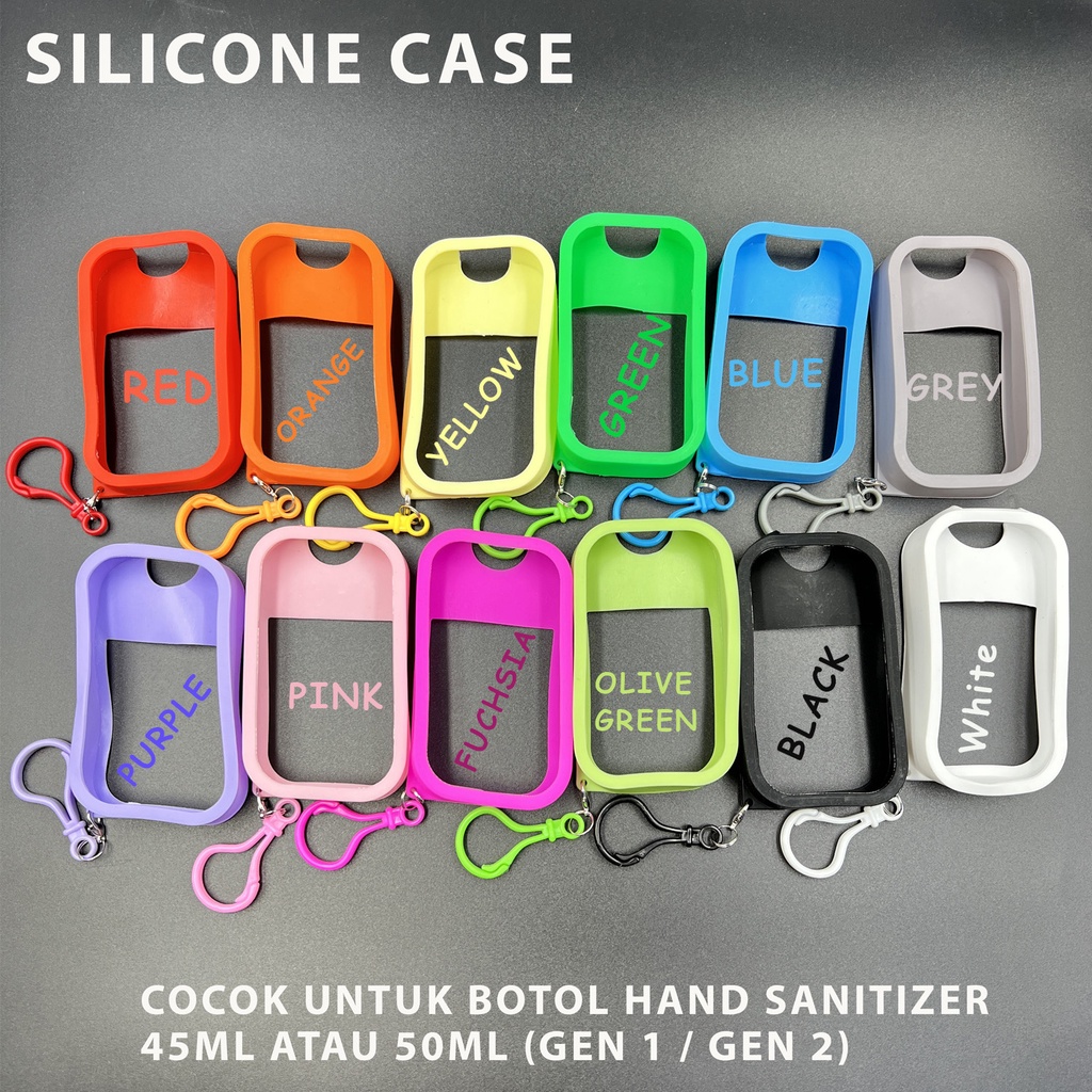 Silicone Case Botol Pocket Card Hand Sanitizer Spray + Gantungan