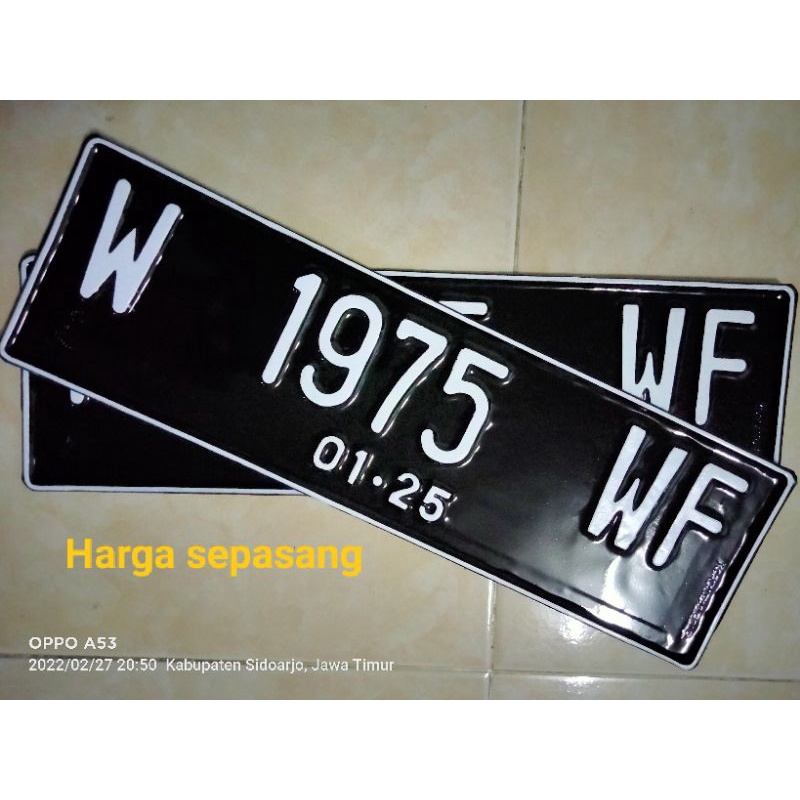 Plat nomor standart mobil 2 pcs (SEPASANG) Logo korlantas polri