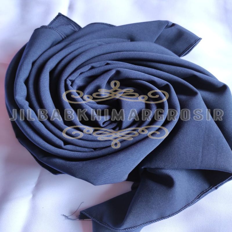 UK 200x75 Pashmina Jumbo Wolfis Italiano Ala Sabyan Malay Crepe Stretch Polos-Navi