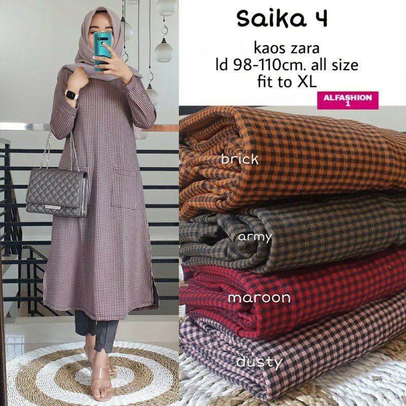 Saika Tunik 4 / Serla Tunic - Tunik Kaos Zara Premium LD100 / 191-5728