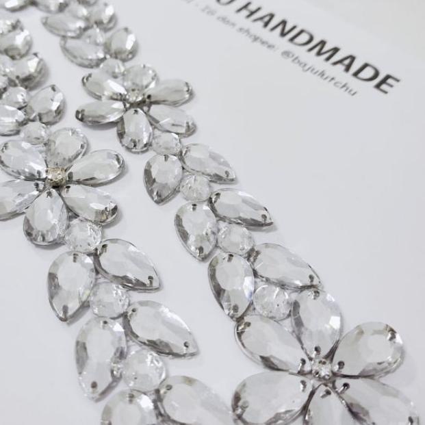 ● payet rangkai pinggang kerah kaftan kebaya panjang 20cm 40cm 30cm ♧