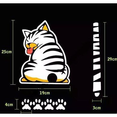 Stiker Tempelan Mobil Kucing Lucu Ekor Wiper Goyang Moving Tail