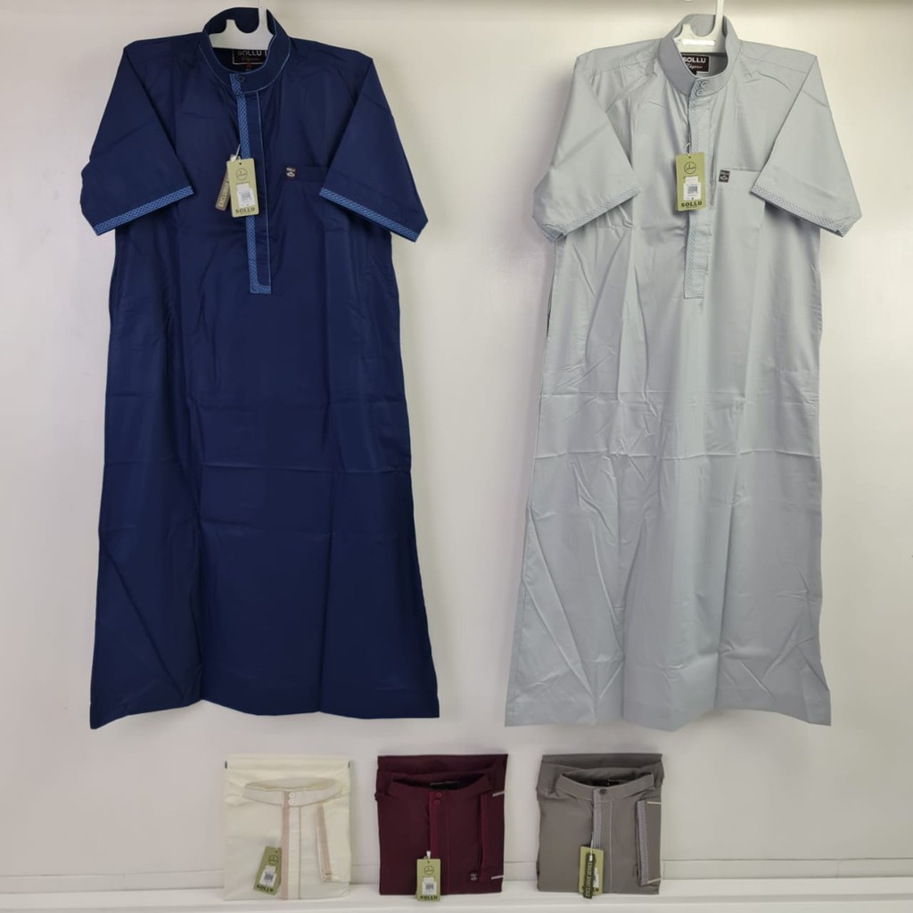 SOLLU JUBAH/GAMIS PRIA PREMIUM LENGAN PENDEK MOTIF 5137