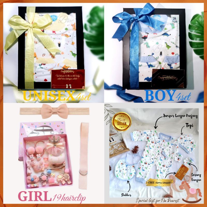 KADO BAYI GIFT SET BABY hampers baju box perempuan laki parsel lahiran kembar BTM bajutasmurahku-Mini gift small