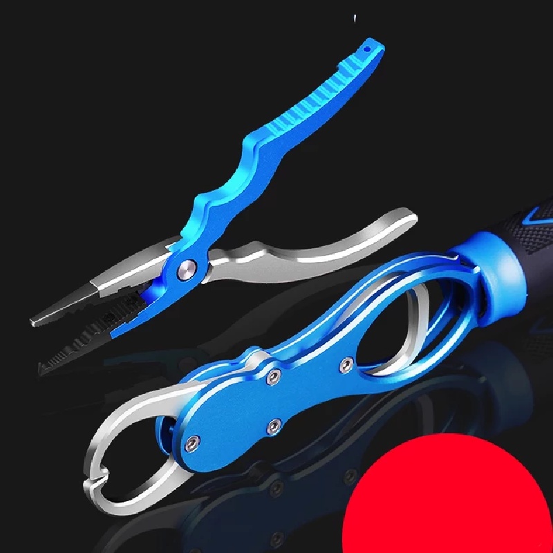 Aluminum Alloy Belt Weighing 15 Kg Fish Tang Kail Pancing Fishing Hook Remover Stainless Steel Pengendalian Ikan Set Grip Plier Penjepit Bibir Ikan Tang Mancing Alat