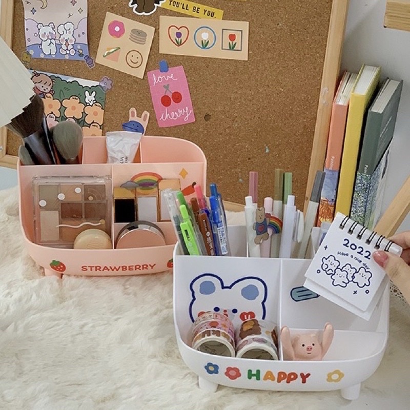 multifunction cute desk organizer tempat penyimpanan atas meja kawai organizer imut