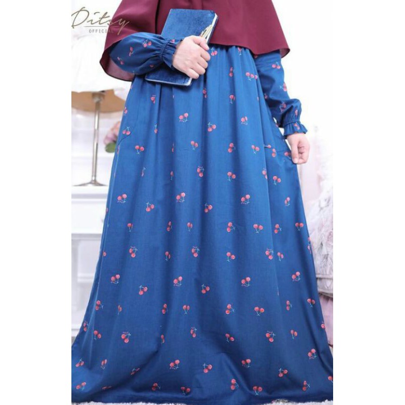 ditsy cherry navy XL