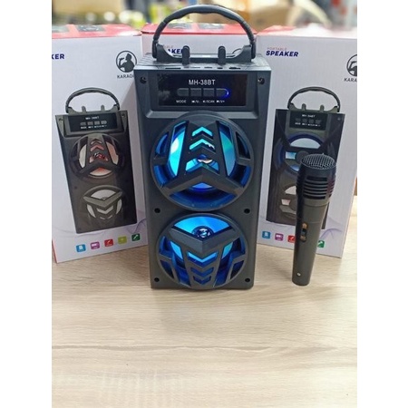 Termurah Speaker Bluetooth MH-38BT Portable Free Mic Karaoke Super Bass