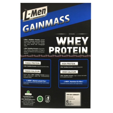 L-Men Gainmass 500gr Whey Protein Rasa Chocolate Flavour Whey Protein Rasa Cokelat High Protein Tinggi ProteinSusu lmen Gain Mass Susu Nutrisi Untuk Pria Cowok Agar Lebih Berotot Fitnes L men Bubuk Rasa Coklat 500 Gram