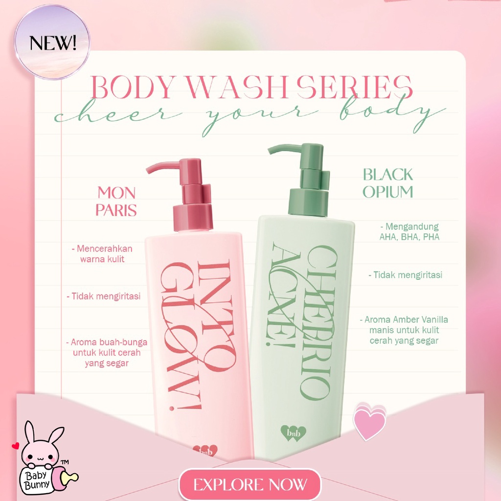 ❤ BELIA ❤ BNB Barenbliss Brightening &amp; Calming Body Wash &amp; Body Serum - Sabun Mandi Cair | BPOM