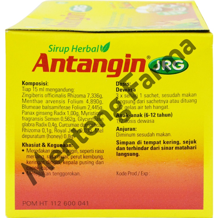 Antangin JRG Cair 12 Sachet - Sirup Masuk Angin, Meriang, Mual, Pusing