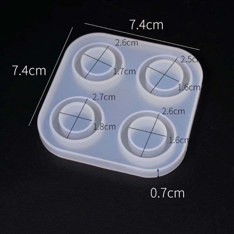 Moonlight&quot; 4/6 Grid DIY Handmade Rings Shape Silicone Epoxy Mold UV Resin Moulds Pendant Tools Jewelry