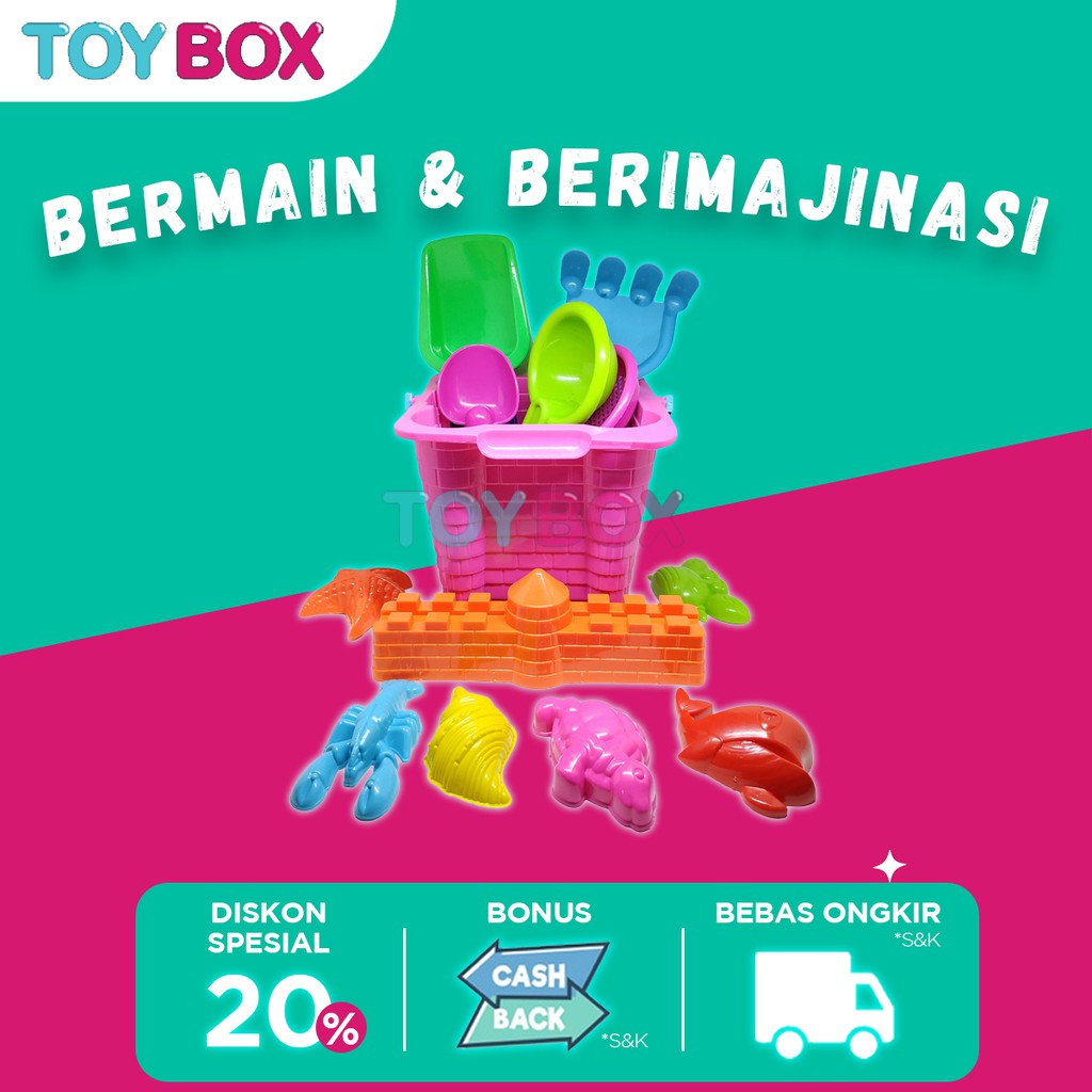 GEROBAK PANTAI SET / TROLLY TROLI DORONGAN PASIR / MAINAN EDUKASI ANAK PEREMPUAN LAKI LAKI / EDU TOY