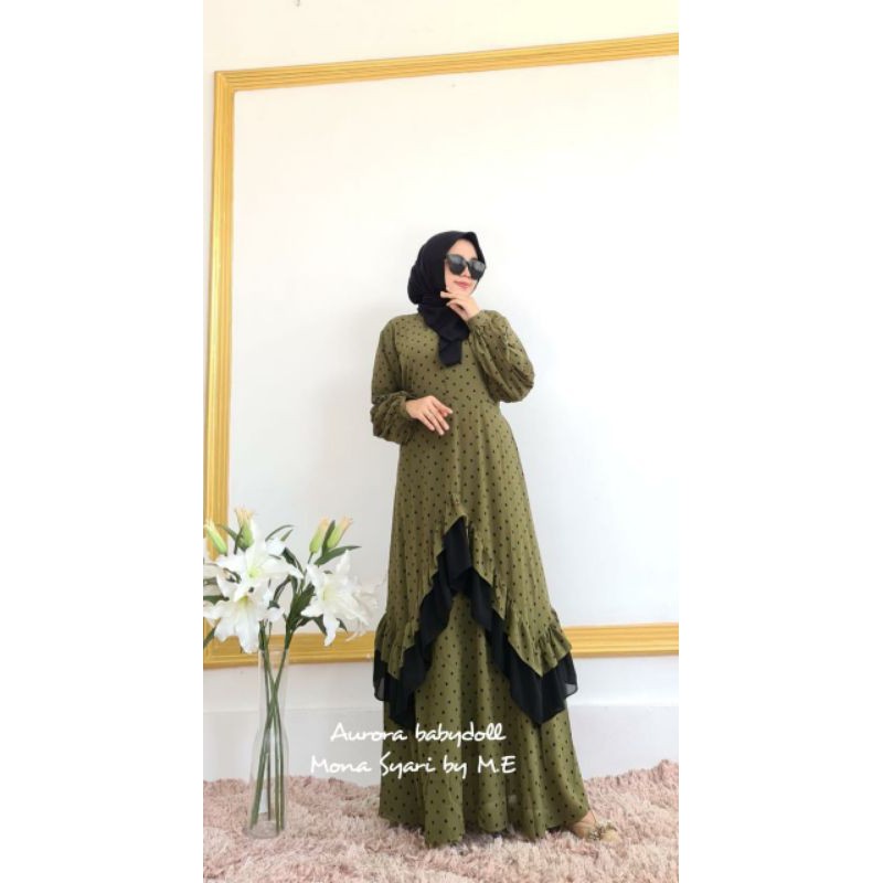 gamis polkadot mona syar'i by m.e