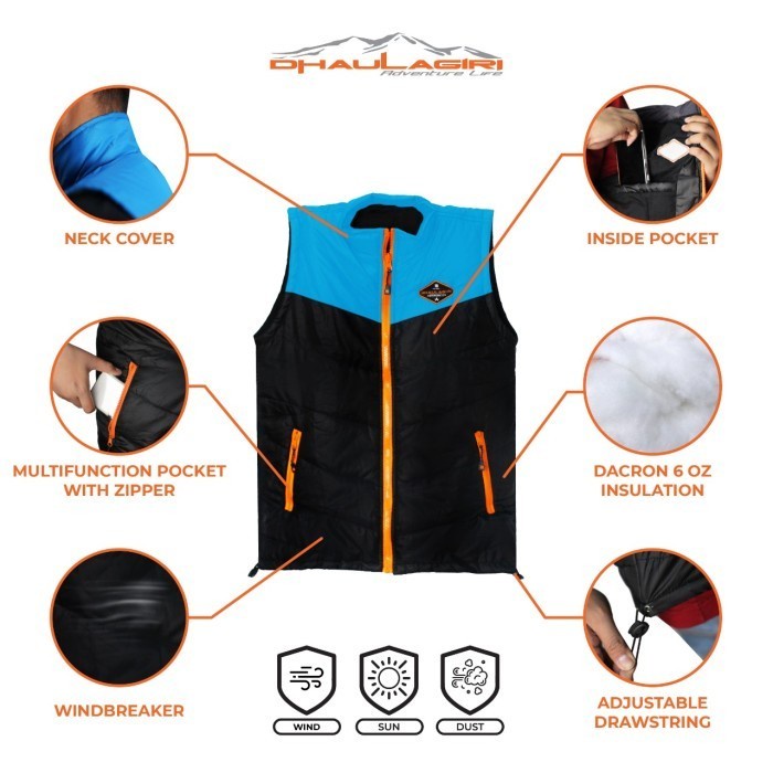 Rompi Windbreaker Outdoor Dhaulagiri DH Puffer Vast Camping Riding