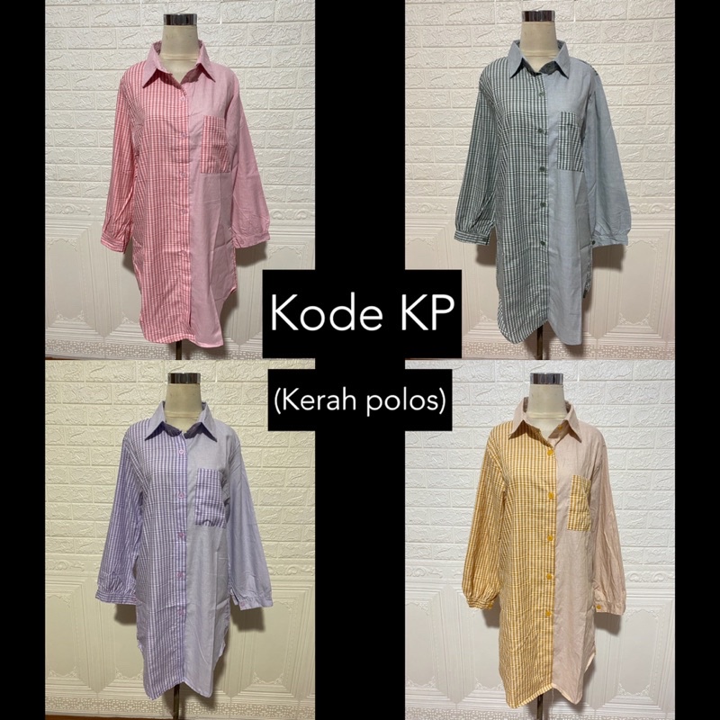 TUNIK KOMBINASI KOTAK MIX POLOS ABG FASHION MUSLIM