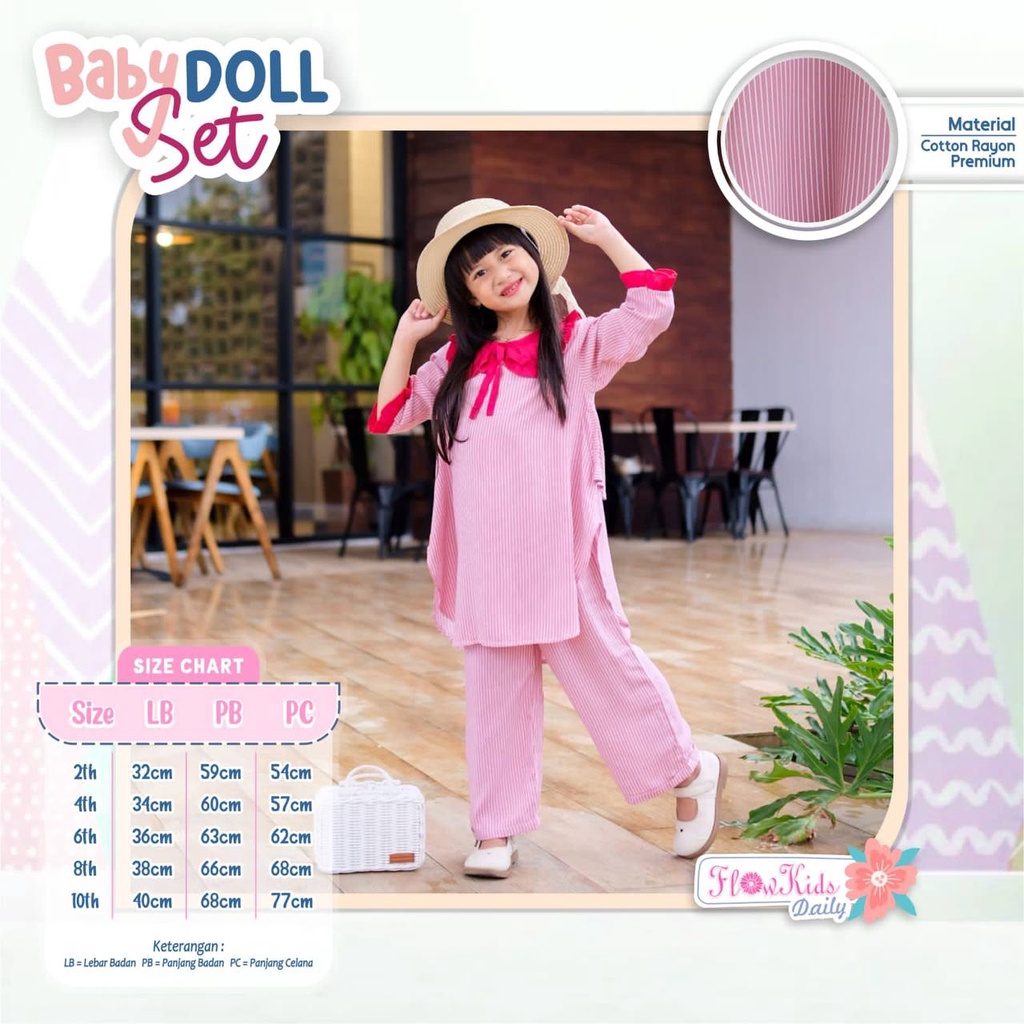 Set BabyDoll Set Flowkids Size 2.4.6.8.10