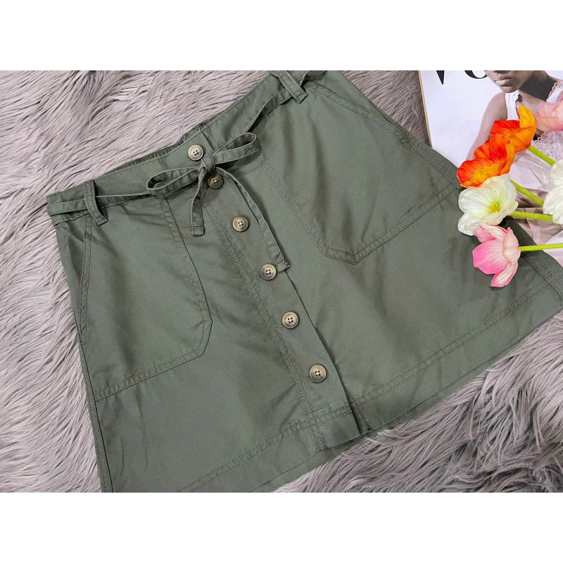 Gp Green button utility down skirt