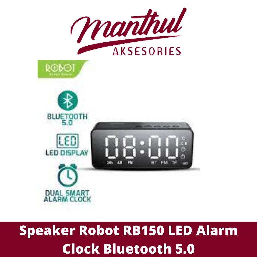 Speaker Robot RB150 LED Alarm Clock Bluetooth 5.0