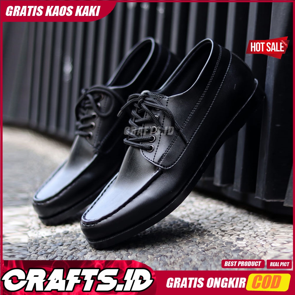 CRAFTS X GEO Sepatu Formal Kasual Pria Kerja Kuliah Trendy Pria Kulit Syntetic Asli Murah Terlaris ori