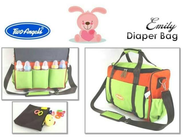 Diapers Bag  Emily Two angels 5in1 Tas Perlengkapan Baby / Diapersbag Baby / TAS PERLENGKAPAN BAYI / TAS BABY / TAS TRAVEL BABY