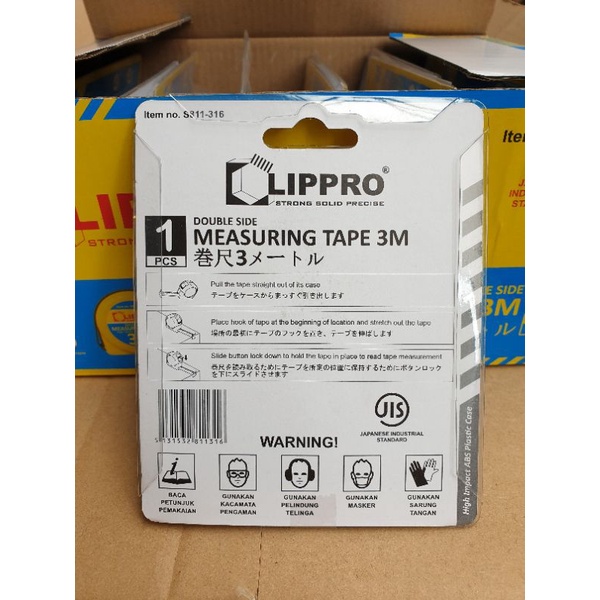 LIPPRO METERAN 3 METER LIPRO MEASURING TAPE LIPPRO 3 METER